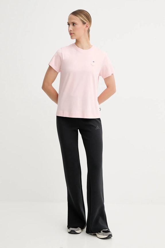 Βαμβακερό μπλουζάκι adidas Cat JV8514 ροζ AW25