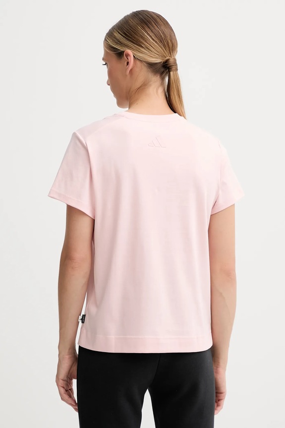 Ρούχα Βαμβακερό μπλουζάκι adidas Cat JV8514 ροζ
