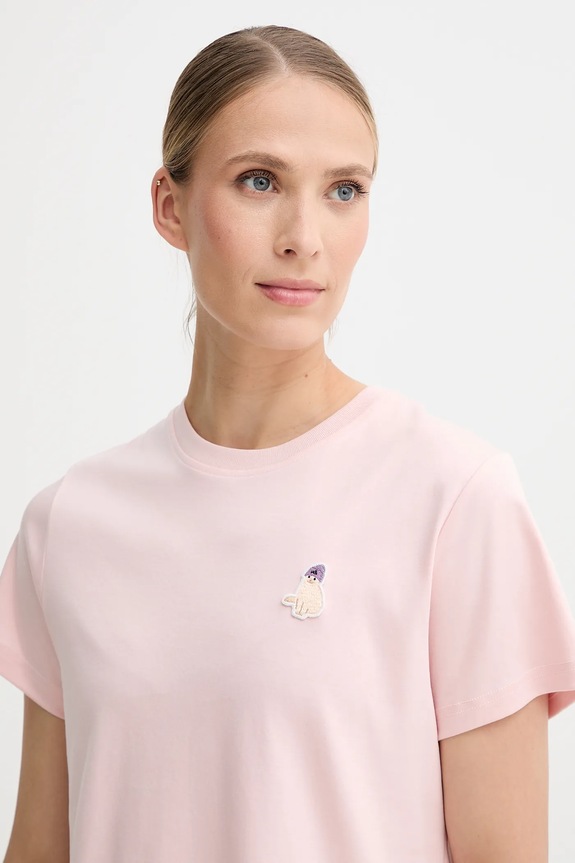 Βαμβακερό μπλουζάκι adidas Cat ροζ JV8514