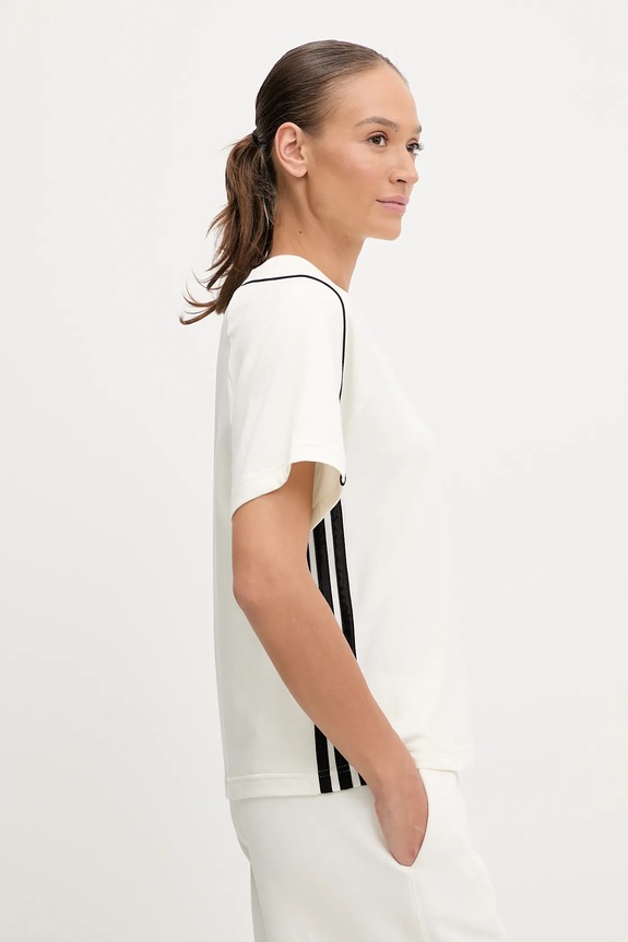 adidas t-shirt bawełniany Stadium beżowy JW0450