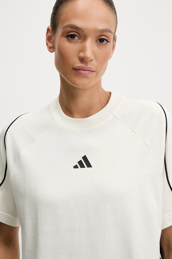 adidas t-shirt bawełniany Stadium JW0450 beżowy