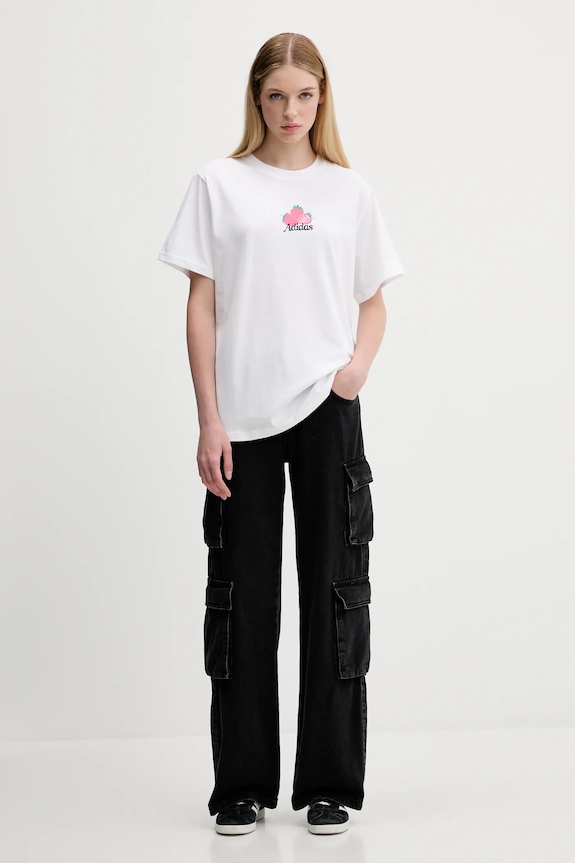 Bavlnené tričko adidas FARMMKT KC2325 biela AW25