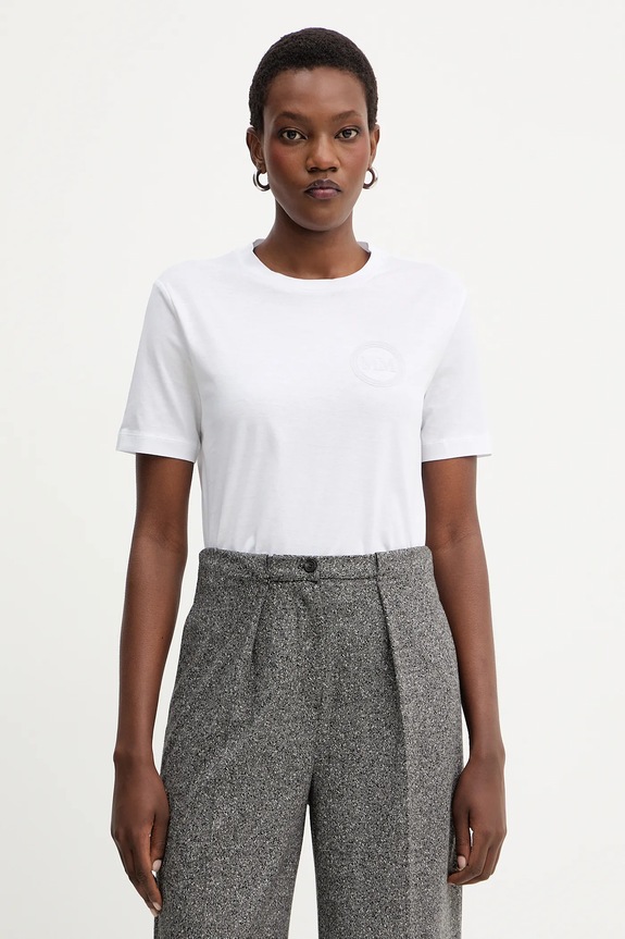 Bavlnené tričko MM by Max Mara GATTONI nášivka biela 2526946058600