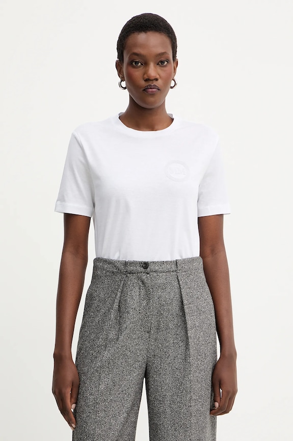 Bavlnené tričko MM by Max Mara GATTONI nášivka biela 2526946058600
