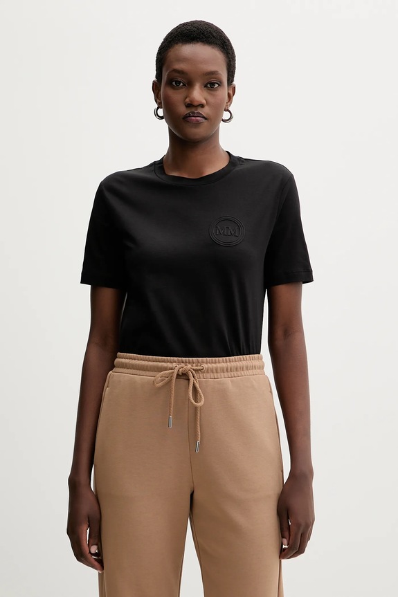 Bavlnené tričko MM by Max Mara GATTONI nášivka čierna 2526946058600
