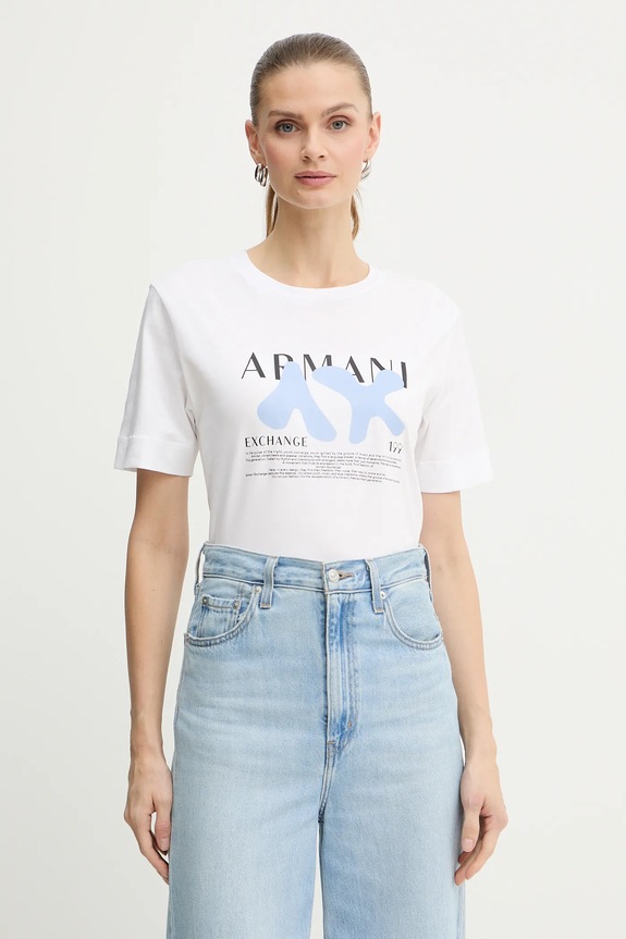 Pamučna majica Armani Exchange Planet friendly bijela XW001348.AF17172