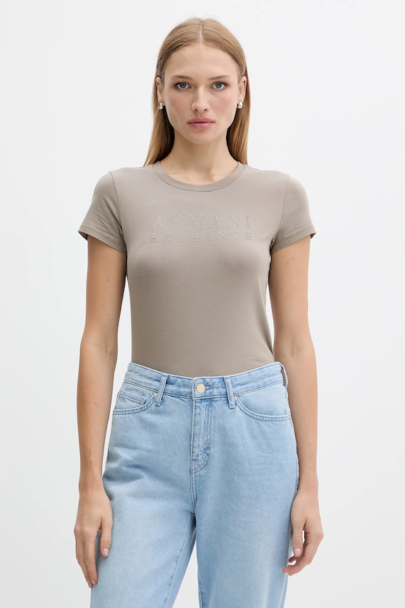Футболка Armani Exchange з еластаном зелений XW001349.AF17173
