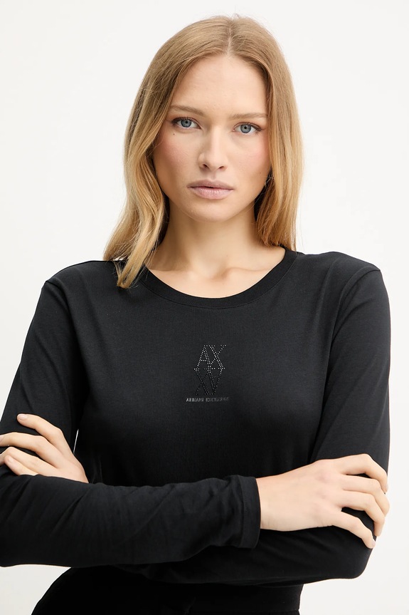 Armani Exchange longsleeve din bumbac negru XW001350.AF17172