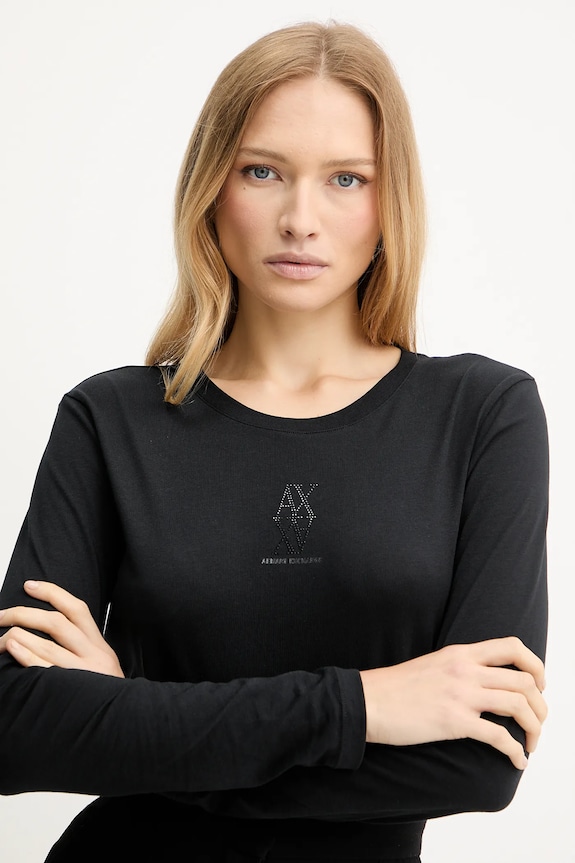 Armani Exchange longsleeve din bumbac negru XW001350.AF17172