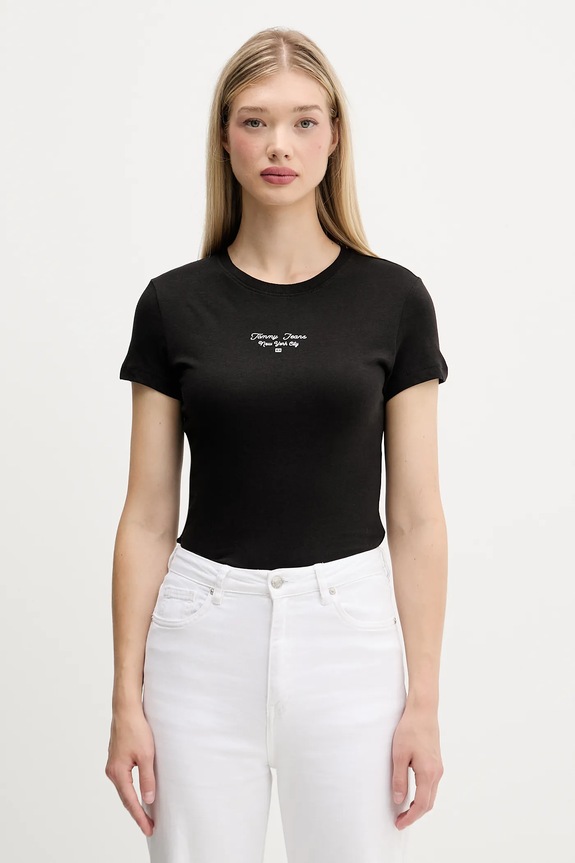 Tričko Tommy Jeans potlač čierna DW0DW21542