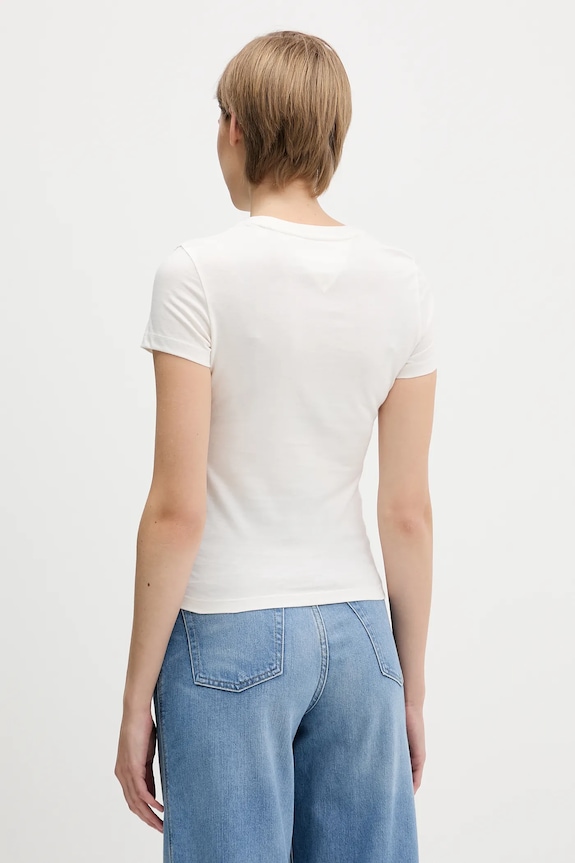 Oblečenie Bavlnené tričko Tommy Jeans DW0DW21550 béžová