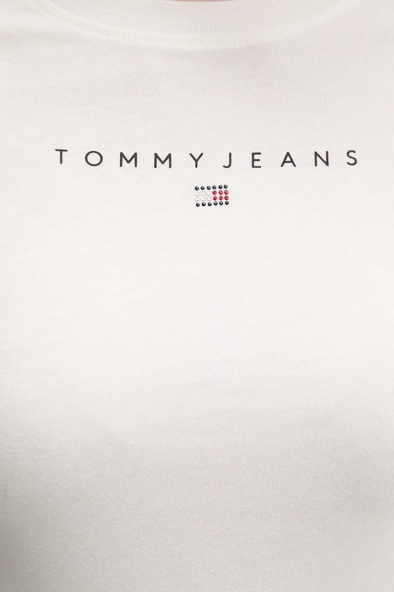 Bavlnené tričko Tommy Jeans DW0DW21550 béžová