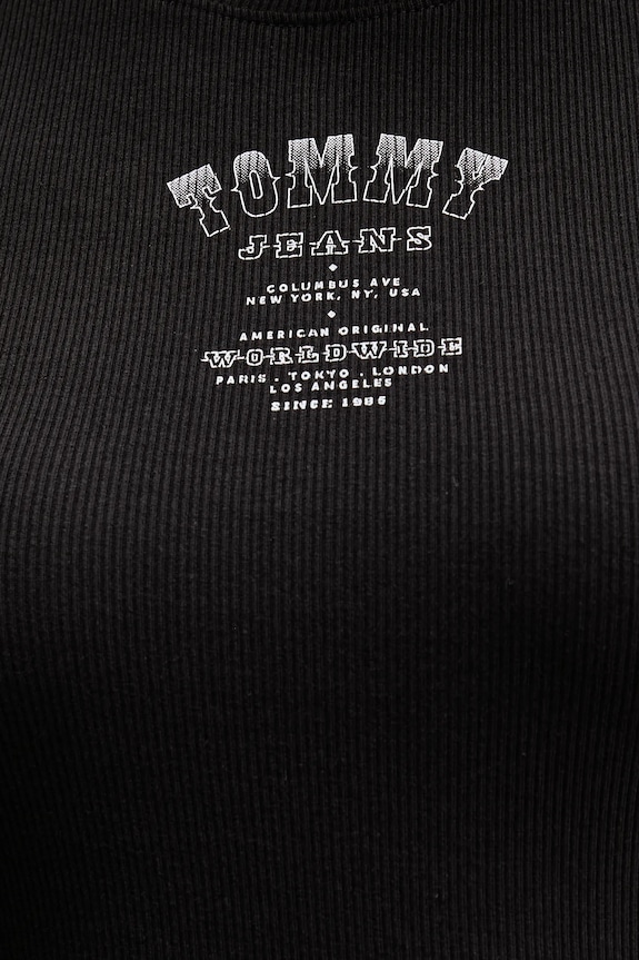 Μπλουζάκι Tommy Jeans DW0DW21584 μαύρο