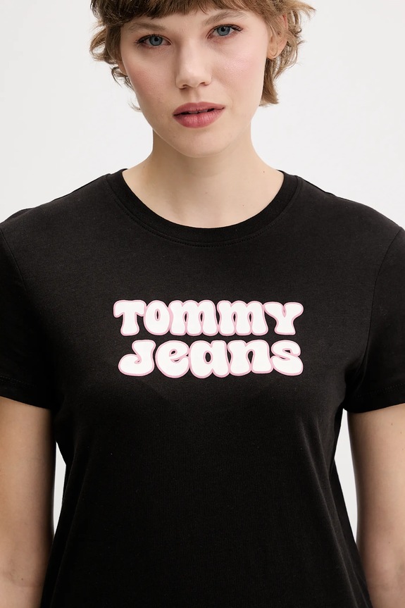 Tommy Jeans t-shirt fekete DW0DW21956