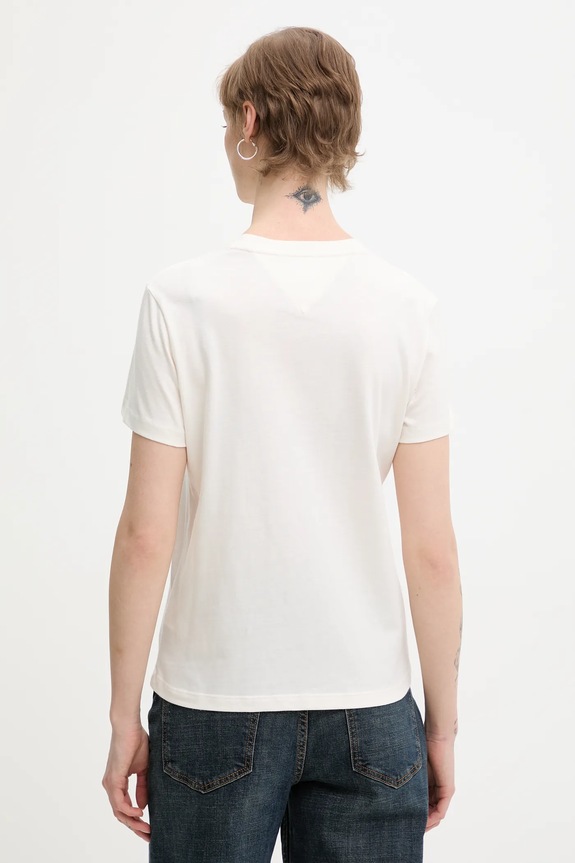 Oblečenie Bavlnené tričko Tommy Jeans DW0DW21965 béžová