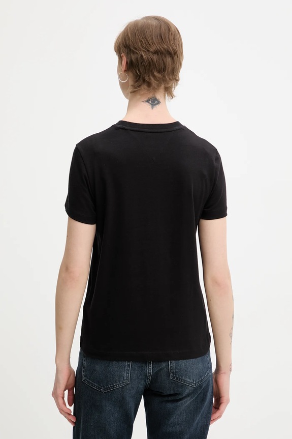 Oblečenie Bavlnené tričko Tommy Jeans DW0DW21965 čierna
