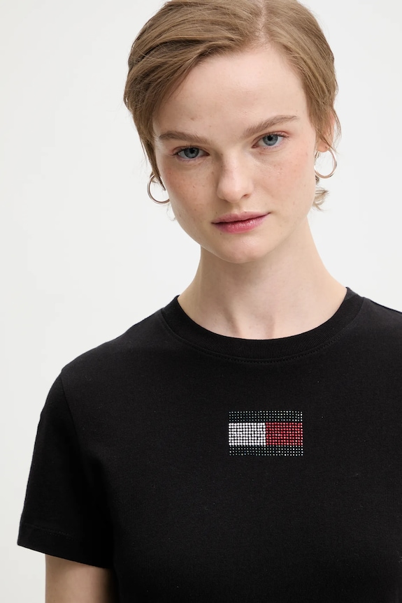 Bavlnené tričko Tommy Jeans čierna DW0DW21965
