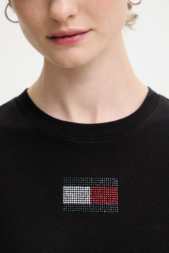 Bavlnené tričko Tommy Jeans DW0DW21965 čierna