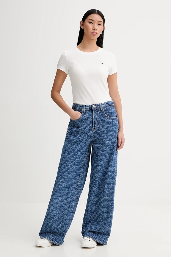 Βαμβακερό μπλουζάκι Tommy Jeans 3-pack DW0DW22175 μπεζ SS26