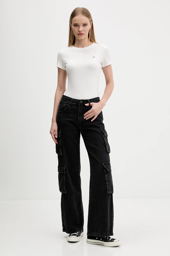 Βαμβακερό μπλουζάκι Tommy Jeans 3-pack ροζ DW0DW22175