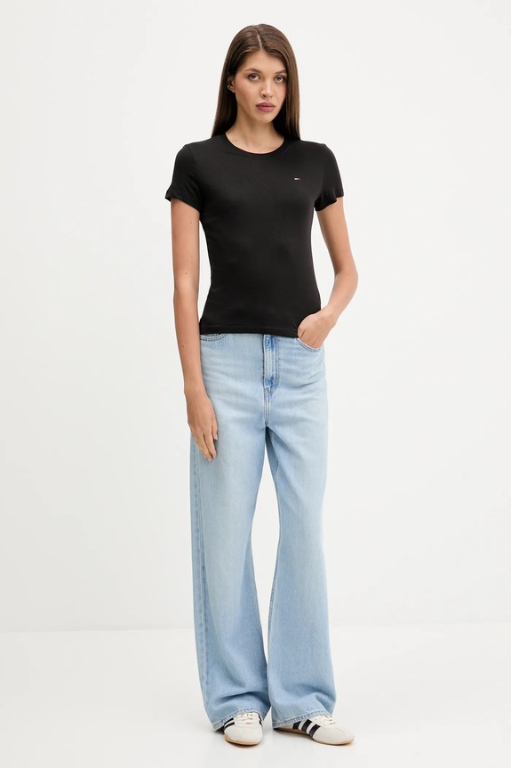 Βαμβακερό μπλουζάκι Tommy Jeans 3-pack σκούρο μπλε DW0DW22175