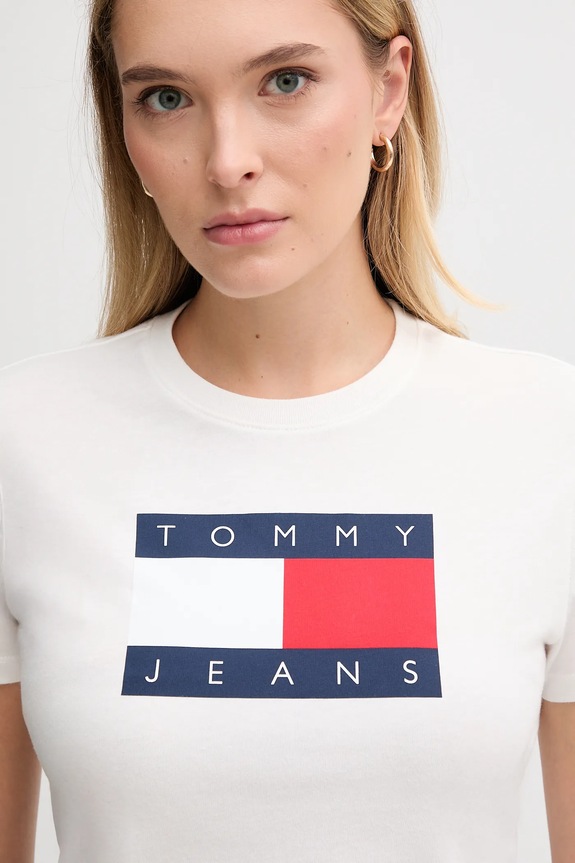 Odzież Tommy Jeans t-shirt bawełniany DW0DW22562 biały