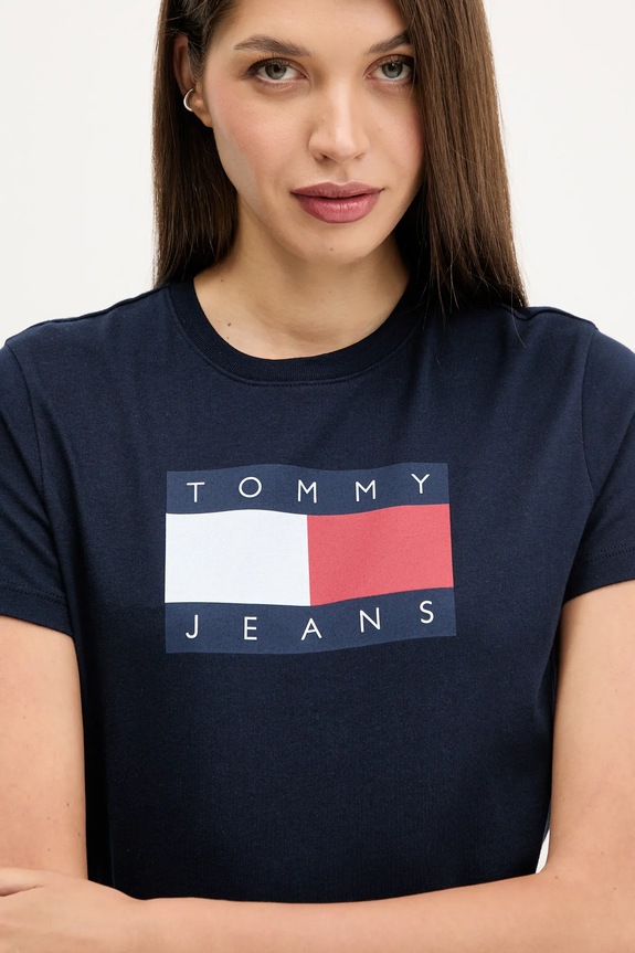 Pamučna majica Tommy Jeans mornarsko plava DW0DW22562