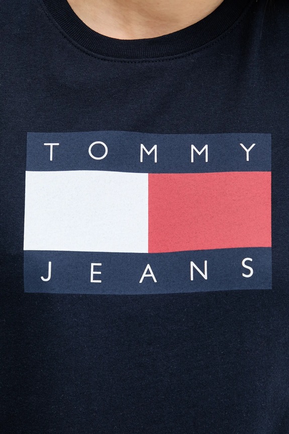 Pamučna majica Tommy Jeans DW0DW22562 mornarsko plava