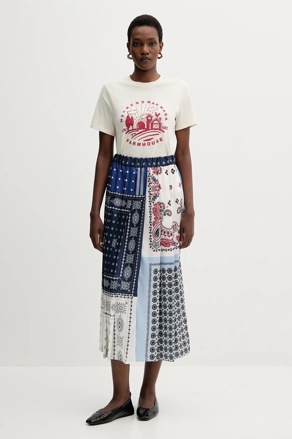 Weekend Max Mara t-shirt bawełniany CLOWN 2525976012600 beżowy AW25