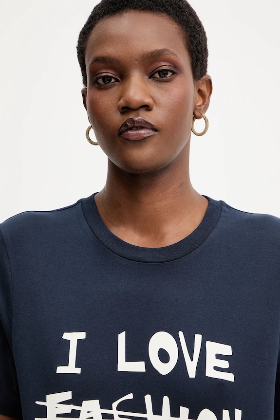 Weekend Max Mara tricou din bumbac CLOWN bleumarin 2525976012600