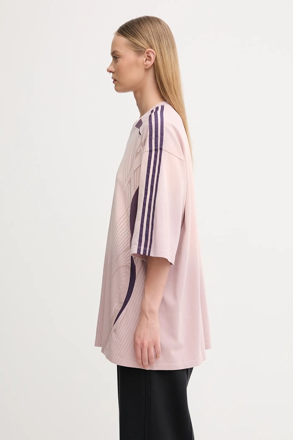 adidas Originals t-shirt bawełniany Oversized Tee KE9808 różowy AW25