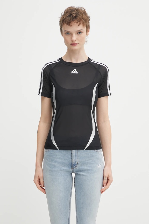 Majica kratkih rukava adidas Originals Tight Sheer Tee slim crna KE9795