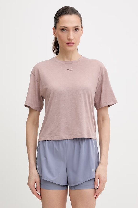 T-shirt προπόνησης Puma με ελαστάν ροζ 527457