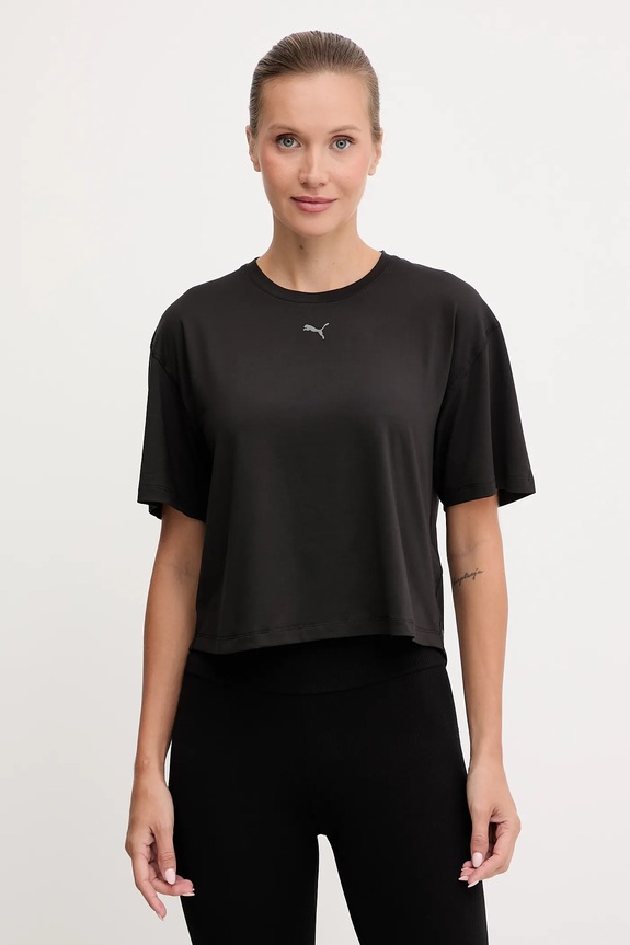 Puma t-shirt treningowy z elastanem czarny 527457