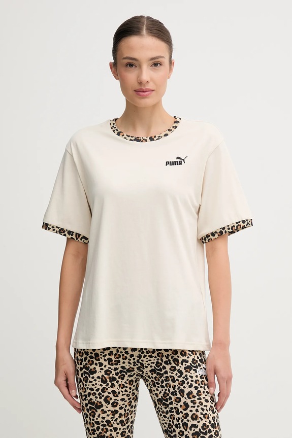 Puma tricou din bumbac model fin bej 688082.