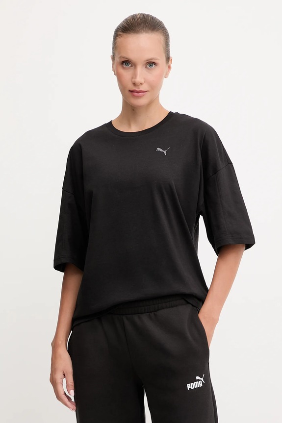 Puma t-shirt bawełniany bawełna czarny 688148.D