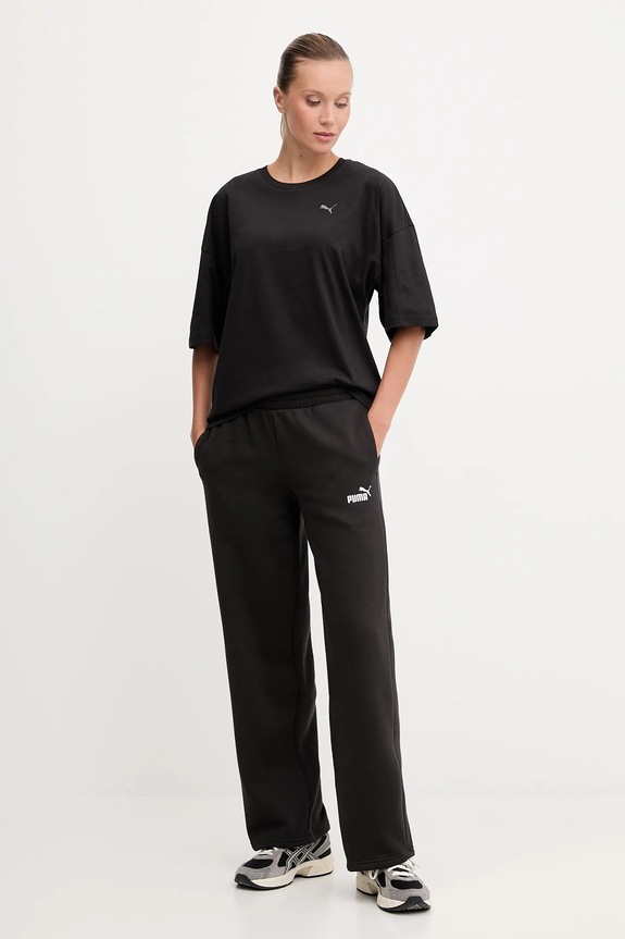 Puma t-shirt bawełniany 688148.D czarny AW25