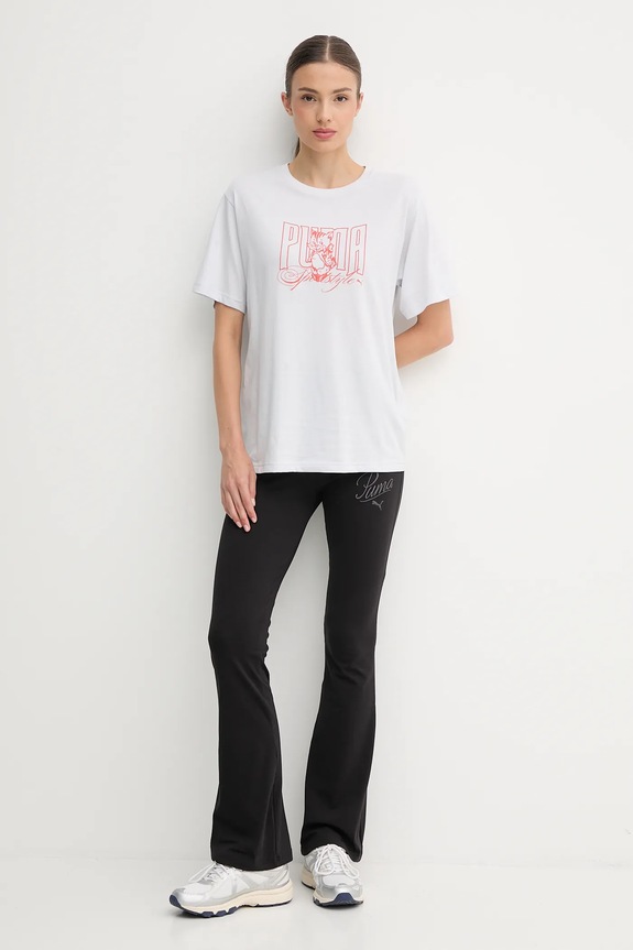Puma t-shirt bawełniany 633384 biały AW25