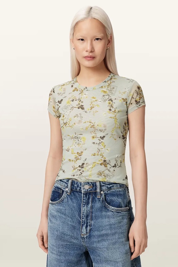 AllSaints T-shirt damski ELLIE beżowy W267JC