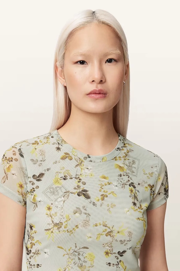 AllSaints T-shirt damski ELLIE beżowy W267JC