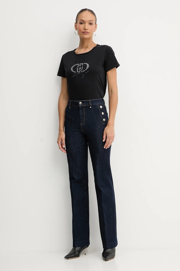 Liu Jo tricou din bumbac TF5163.JS923 negru AW25