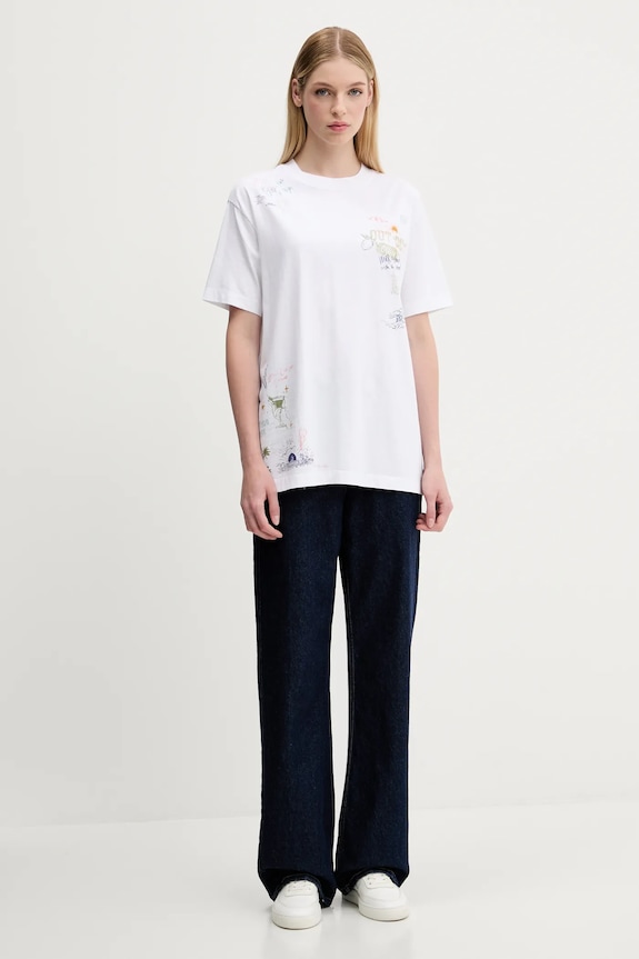 Bavlnené tričko Abercrombie & Fitch KI157.5386.100 biela AW25