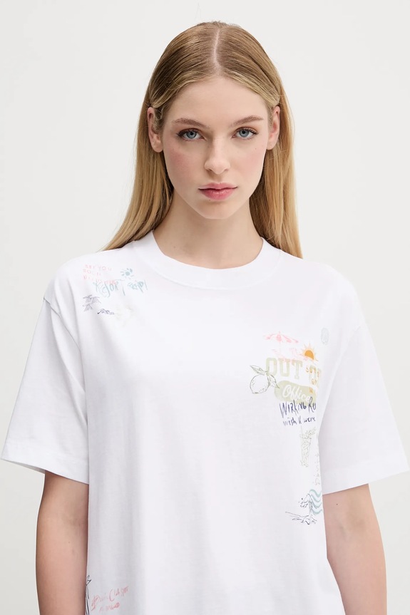 Bavlnené tričko Abercrombie & Fitch biela KI157.5386.100