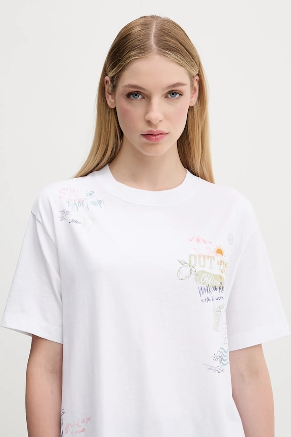 Bavlnené tričko Abercrombie & Fitch biela KI157.5386.100