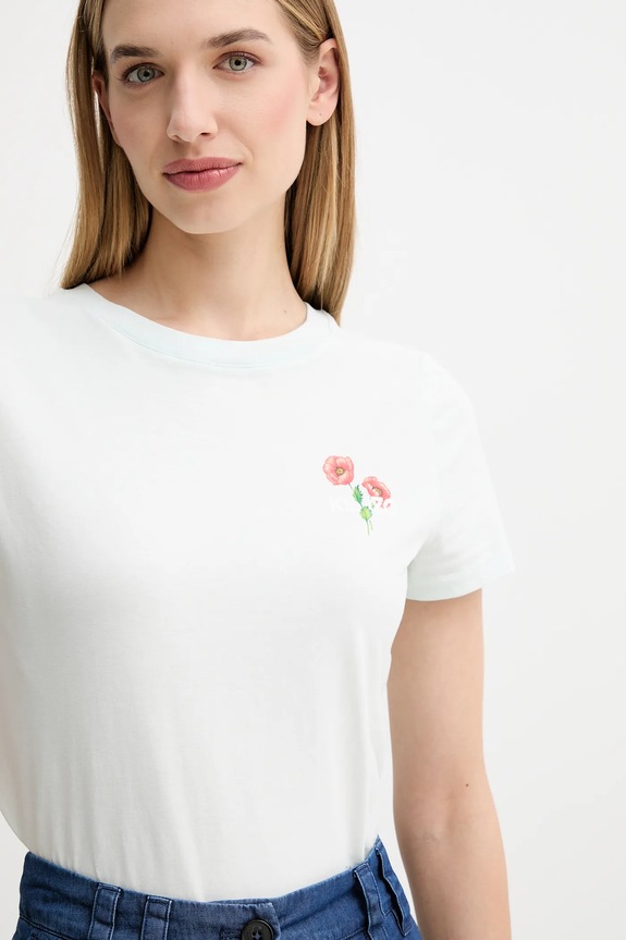 Kenzo t-shirt bawełniany biały FF62TS2564SO