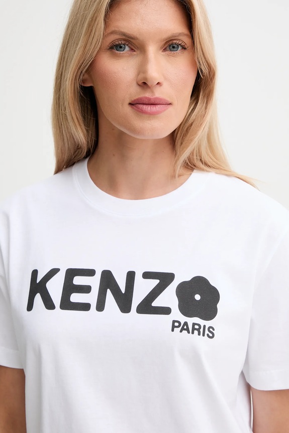 Bavlnené tričko Kenzo biela FF52TS1574SO