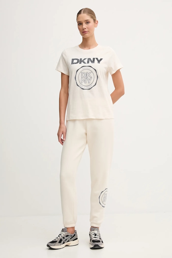Dkny tricou din bumbac DP5T1366 bej AW25