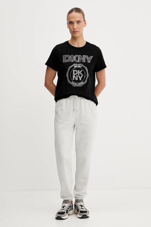 Хлопковая футболка Dkny DP5T1366 чёрный AW25