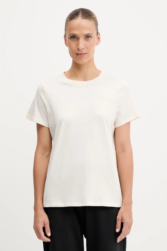 Dkny tricou din bumbac print bej DP5T1372