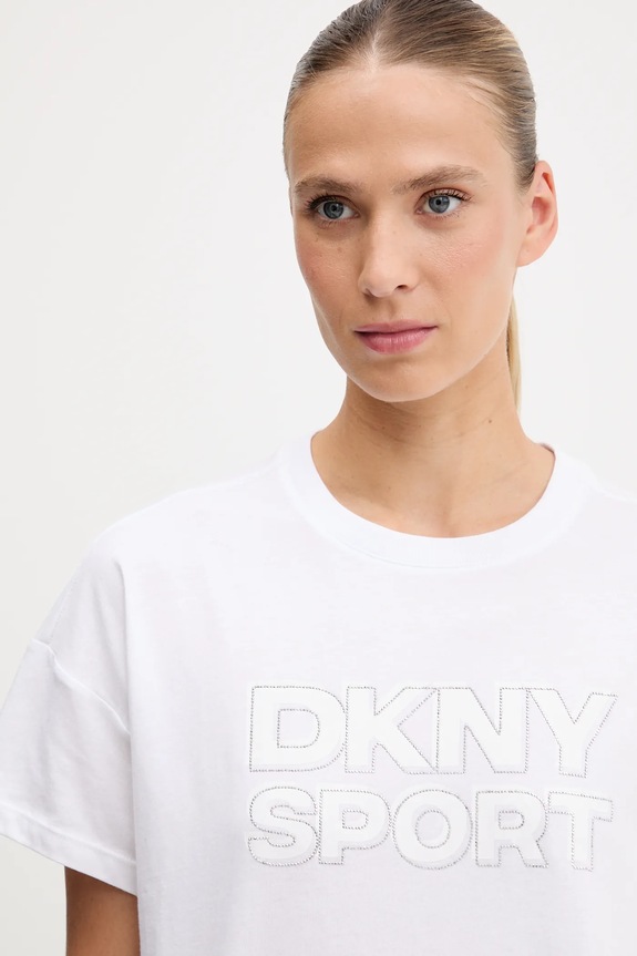 Dkny t-shirt in cotone bianco DP5T1346